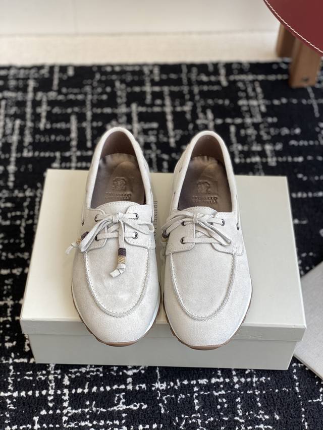 代购级 Brunello Cucinelli 25Ss最新 Bc 系带 休闲鞋 鞋面进口麂皮 内里进口 羊皮里 0.5Mm圆形冲孔设计 透气不闷脚 独家开模Tp