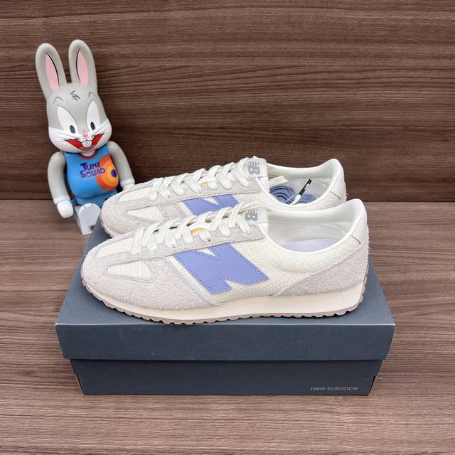 顶级版本New Balance Nb 471 织物牛剖层革 春夏薄底鞋 防滑耐磨平衡轻便 低帮 生活休闲鞋 男女同款 米白色 此款每个色都配有2副鞋面同色系鞋带