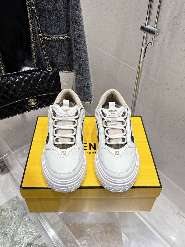顶级版本 男款 Fendi 2025春夏新款厚底运动鞋男鞋休闲鞋整双鞋子采购Zp开发打造，全部定制材料，独家开模大底，细节全部对版出货，连包装也做到跟正品一样。
