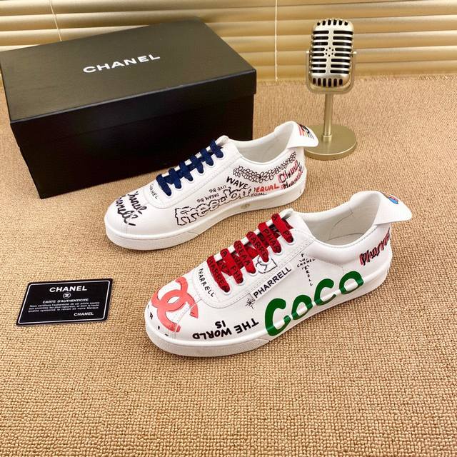 布面 皮面 橡胶底 Chanel 情侣款 原版开发 现货发售 早春情侣爆款 早春 香奈儿爆款+糖果色小白鞋 小红书力推款，怎么搭配都好看 时髦精必备，精致细节放