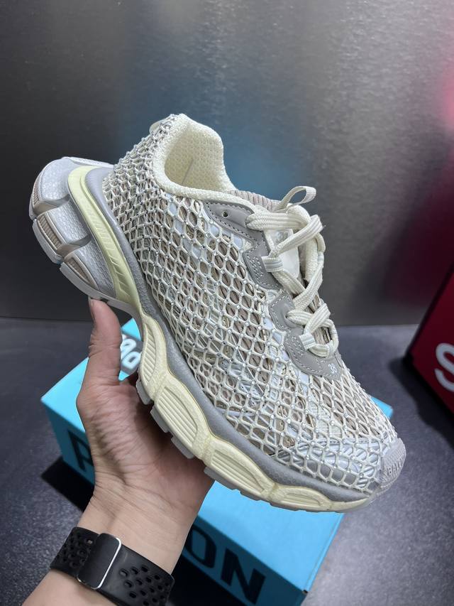 实价 Balenciaga 3Xl Sneakers 巴黎世家十代网布系带低帮走秀复古老爹鞋 全套原纸板楦头开发 最原汁原味的灵魂版型 全鞋荧光划线卡点 胶水把