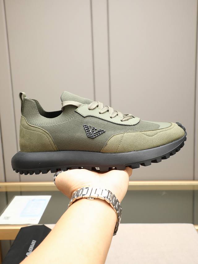 Armani Exchange] Ax 2025新款 原版1:1设计 ，高端精品细节考究鞋面采用高密度飞织头层牛皮，运动内里，原版发泡大底，轻便舒适。时尚休闲，