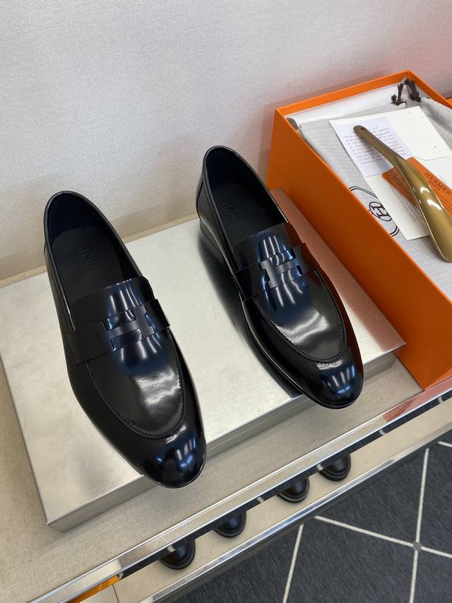 Hermes 正装乐福鞋 真皮大底 Size:38-45