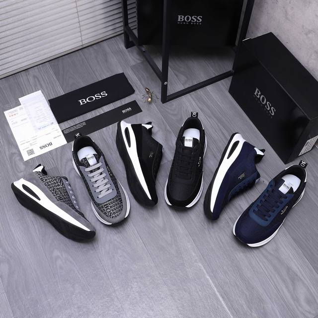 商品商标： ＢＯＳＳ 休闲鞋 正码码数: 38-44 45定做不退换 商品材料：精选网布拼接牛皮鞋面 网内里 橡胶大底