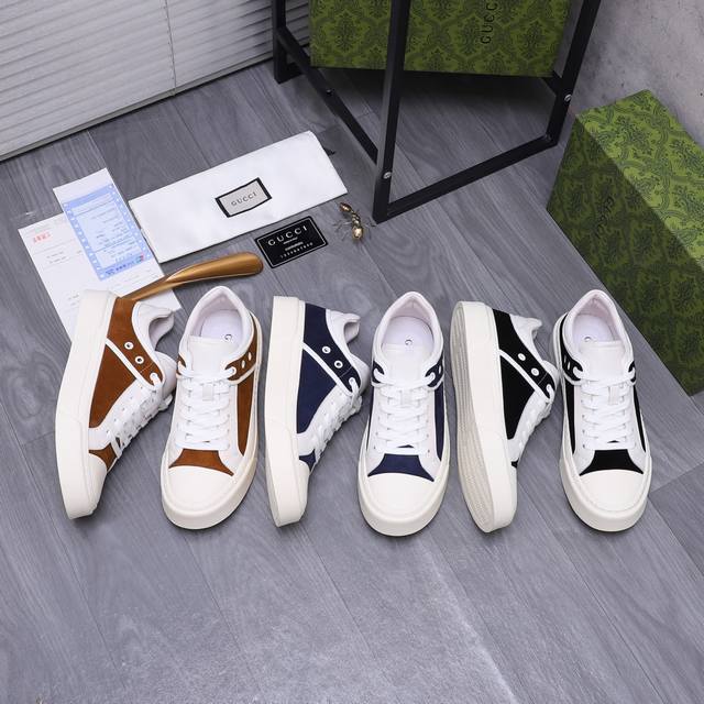 商品商标：Gucci 古驰 休闲鞋 正码码数: 38-44 45订做不退换 商品材料：精选反绒牛皮鞋面 猪皮内里 橡胶大底