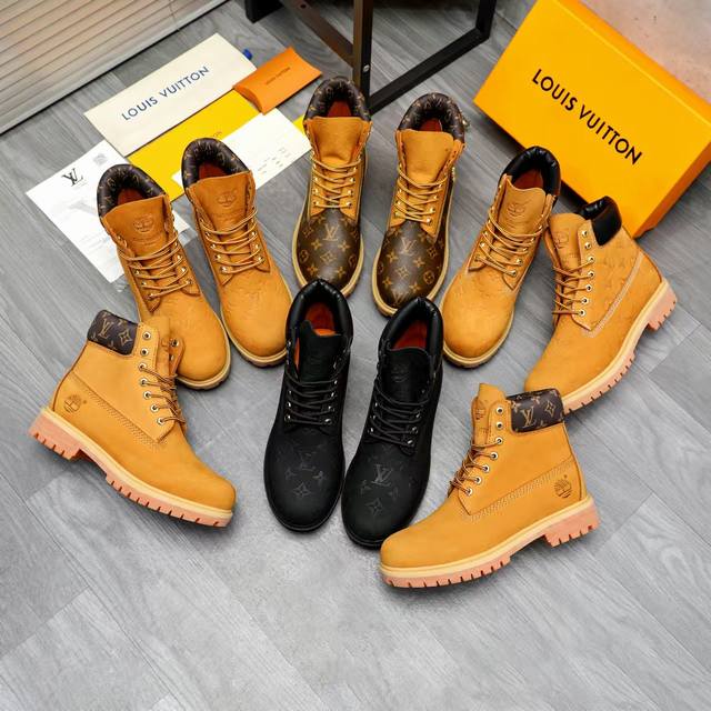商品商标：Timberland 添柏岚 情侣款高帮休闲鞋 正码码数: 女款 35-40 男款 38－45 商品材料：精选 头层牛皮压纹鞋面 羊皮内里 原版大底