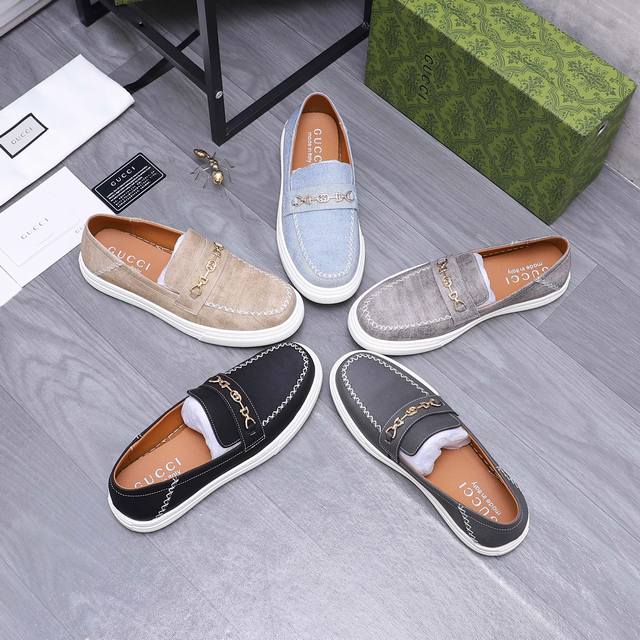 商品商标：Gucci 古驰 休闲套脚鞋 正码码数: 38-44 45.46订做不退换 商品材料：精选原版透气鞋面 羊皮内里 橡胶大底