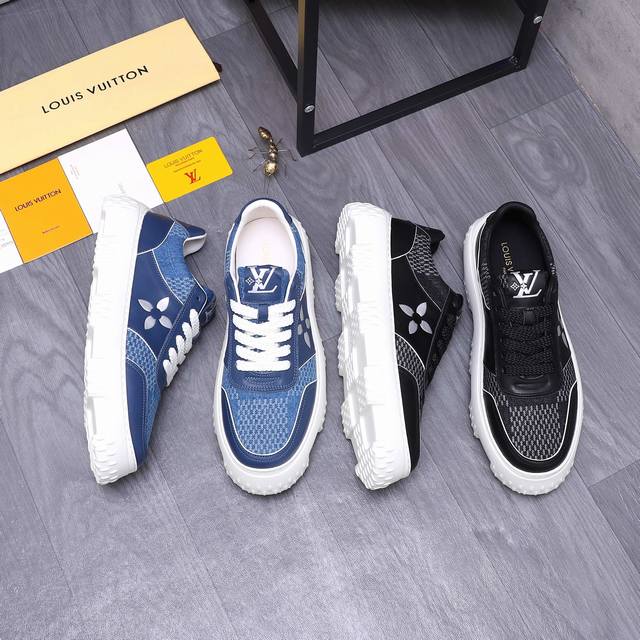 商品商标：Louis Vuitton 路易威登 休闲鞋 正码码数: 38-44 商品材料：精选 头层牛皮拼接鞋面 牛皮内里 原版Tpu大底