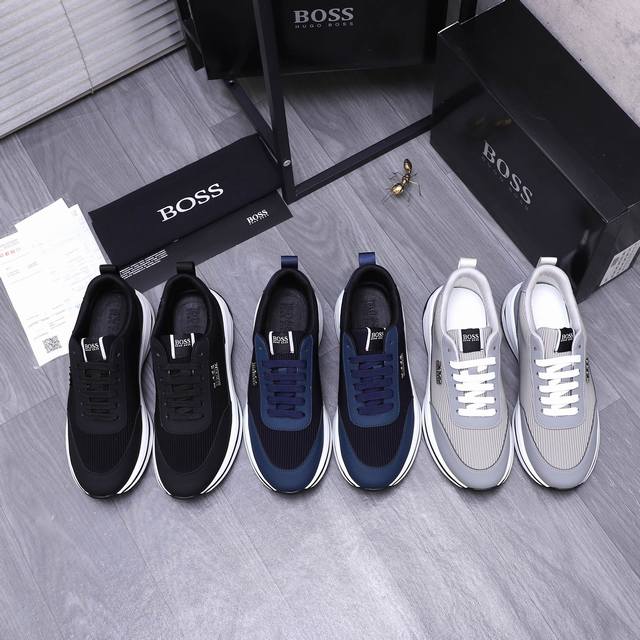 商品商标： ＢＯＳＳ 休闲鞋 正码码数: 38-44 商品材料：精选牛皮拼接透气鞋面 牛皮鞋垫 透气网内里 橡胶大底