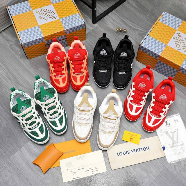 商品商标：Louis Vuitton 路易威登 休闲鞋 正码码数: 38-46 商品材料：精选 头层牛皮鞋面 原版内里 原版Tpu大底