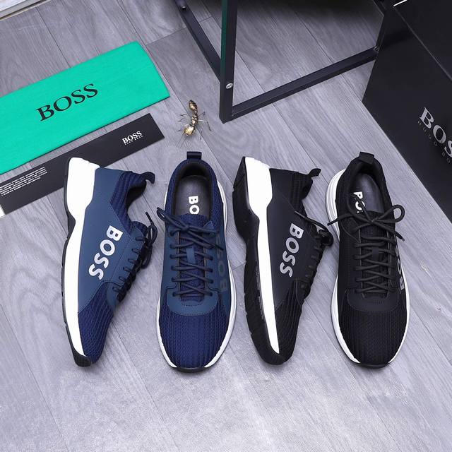 商品商标： ＢＯＳＳ 休闲鞋 正码码数: 38-45 商品材料：精选牛皮拼接透气织带鞋面 透气网内里 橡胶大底