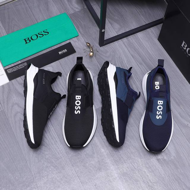 商品商标： ＢＯＳＳ 休闲鞋 正码码数: 38-45 商品材料：精选牛皮拼接透气布鞋面 弹力内里 橡胶大底