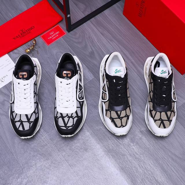 商品商标：Valentino 华伦天奴 休闲鞋 正码码数: 38-44 商品材料：精选 牛皮配透气网拼接鞋面 网布内里 原版大底