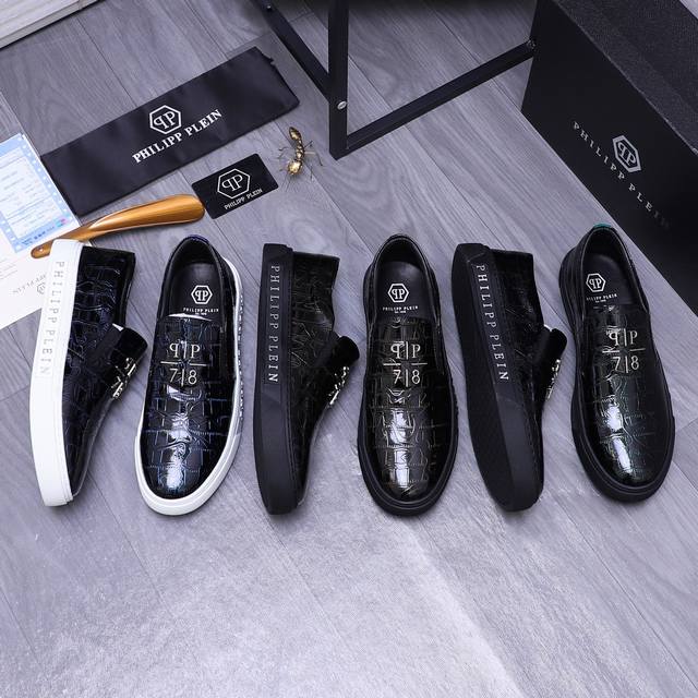 商品商标：Philipp Plein 菲利普-普莱茵 休闲鞋 正码码数: 38-44 商品材料：精选 漆面印花牛皮鞋面 羊皮内里 橡胶大底