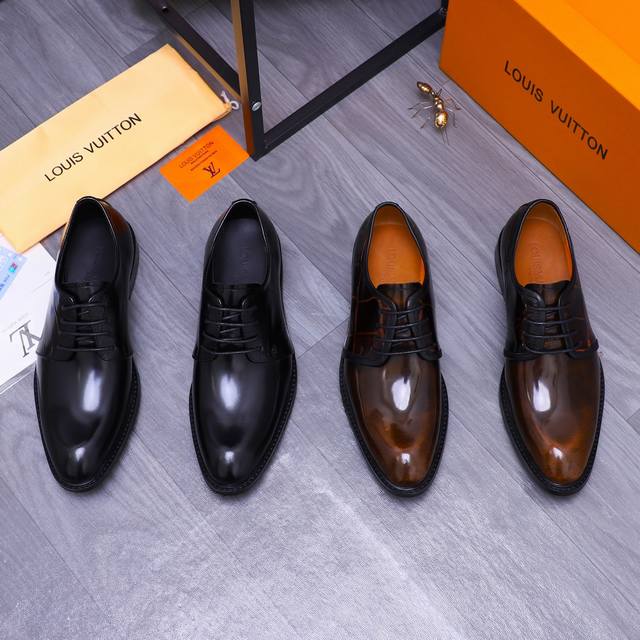 商品商标：Louis Vuitton 路易威登 商务正装皮鞋 正码码数: 38-44 商品材料：精选 头层牛皮鞋面 牛皮内里 原版Tpu大底