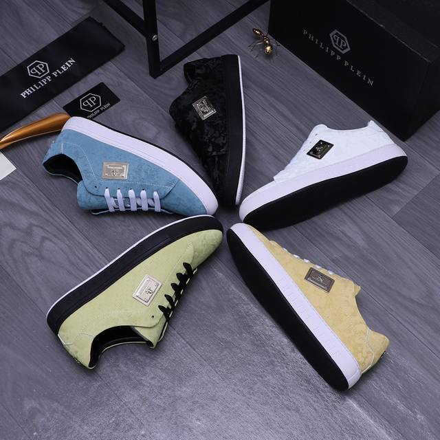 商品商标：Philipp Plein 菲利普-普莱茵 休闲鞋 正码码数: 38-44 商品材料：精选 头层牛皮鞋面 羊皮内里 橡胶大底