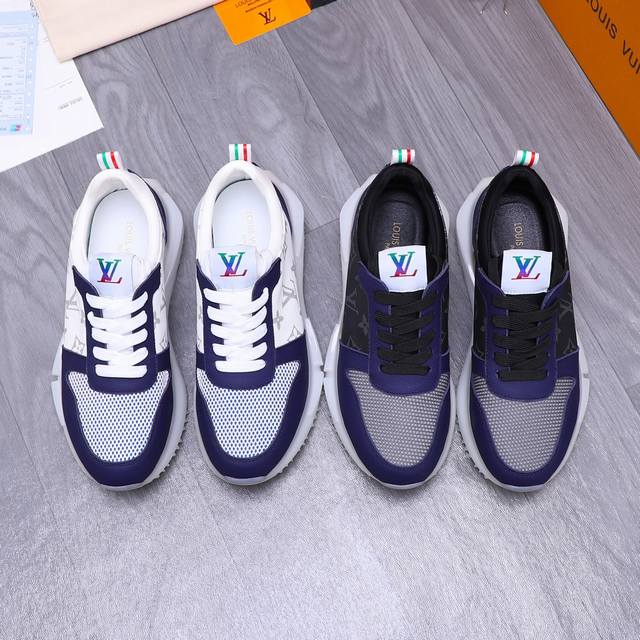 商品商标：Louis Vuitton 路易威登 休闲鞋 正码码数: 38-44 商品材料：精选牛皮拼接鞋面 透气网内里 橡胶大底