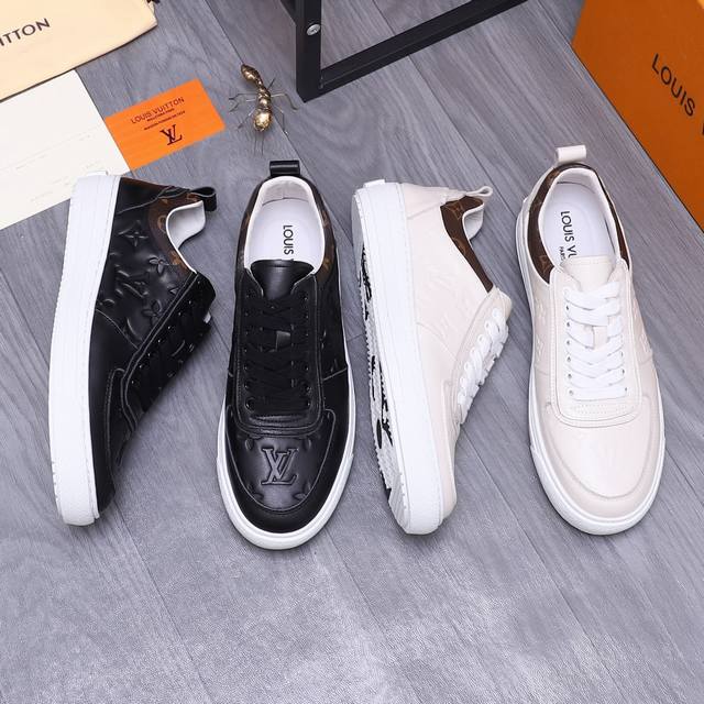 商品商标：Louis Vuitton 路易威登 休闲鞋 正码码数: 38-45 商品材料：精选牛皮压纹鞋面 猪皮内里 原版大底