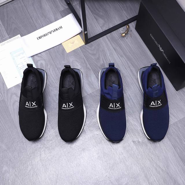 商品商标：Armani 阿玛尼 休闲鞋 正码码数: 38-45 商品材料：精选原版鞋面 牛皮鞋垫 弹力布内里 橡胶大底