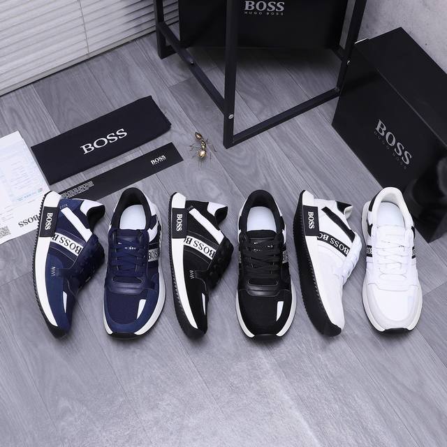 商品商标： ＢＯＳＳ 休闲鞋 正码码数: 39-44 商品材料：精选牛皮拼接鞋面 透气网内里 橡胶大底