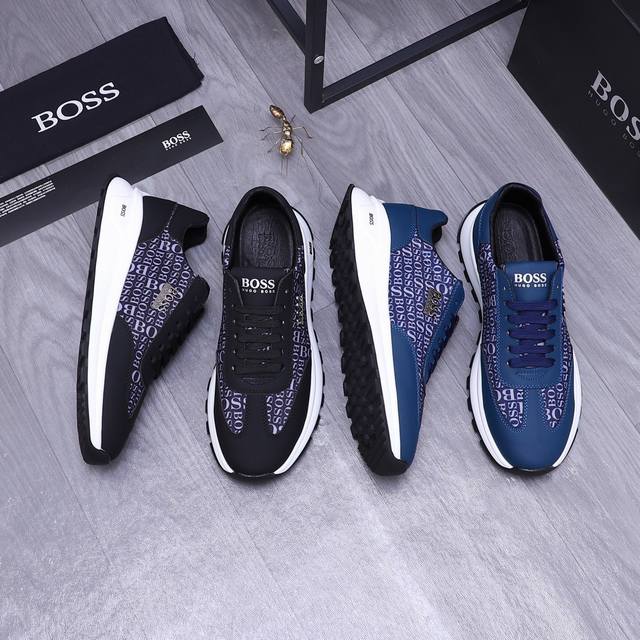 商品商标： ＢＯＳＳ 休闲鞋 正码码数: 38-44 商品材料：精选牛皮拼接鞋面 牛皮鞋垫 弹力布内里 橡胶大底