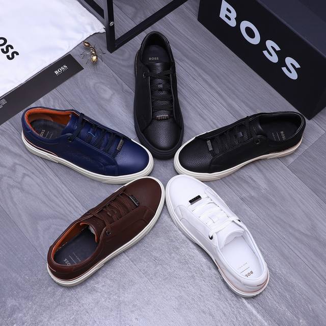 商品商标： ＢＯＳＳ 休闲鞋 正码码数: 38-45 商品材料：精选优质荔纹牛皮鞋面 牛皮内里 原版大底