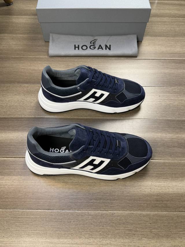Hogan 霍根 -高端品质 原单 -鞋面：纳帕小牛皮、反绒小牛皮、鞋身镂空′H′图腾 -内里：品牌网帆布、垫脚；水染牛皮 -大底：超轻Tpu 橡胶；双色成型大