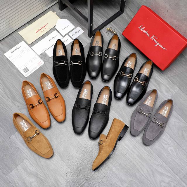 商品商标：Ferragamo 菲拉格慕 正装鞋 正码码数: 38-44 45订做不退换 商品材料：精选 头层荔纹牛皮鞋面 牛皮内里原版大底