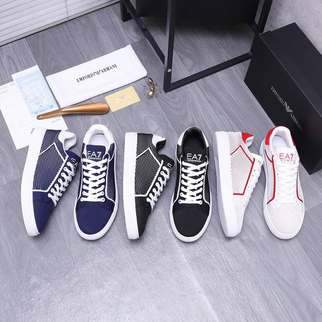商品商标：Armani 阿玛尼 休闲鞋 正码码数: 38-44 45订做不退换 商品材料：精选透气网鞋面 羊皮内里 橡胶大底