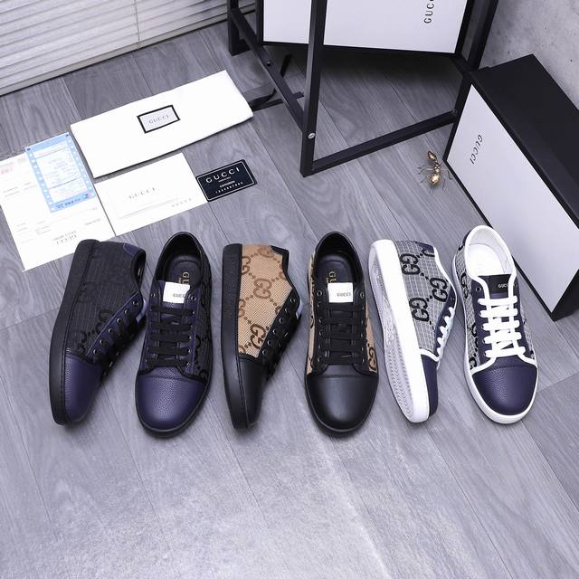 商品商标：Gucci 古驰 休闲鞋 正码码数: 38-44 45订做不退换 商品材料：精选原版鞋面 羊皮内里 原版大底