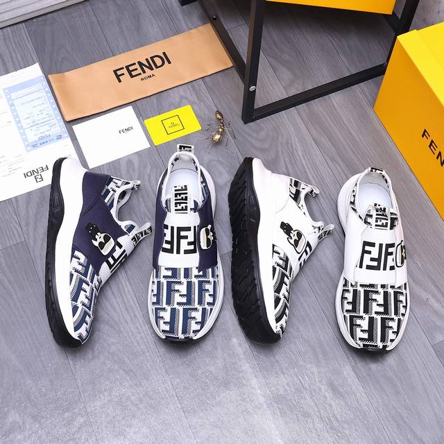 商品商标：Fendi 芬迪 休闲鞋 正码码数: 38-44 商品材料：精选 原版透气飞织鞋面 单层透气 橡胶大底