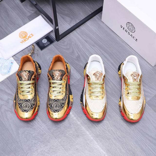 商品商标：Versace 范思哲 休闲鞋 正码码数: 38-44 45订做不退换 商品材料：精选原版透气鞋面 皮内里 原版大底