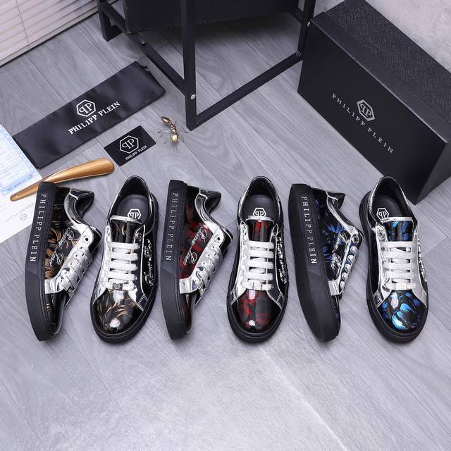 商品商标：Philipp Plein 菲利普-普莱茵 休闲鞋 正码码数: 38-44 商品材料：精选 漆光牛皮鞋面 羊皮内里 原版大底