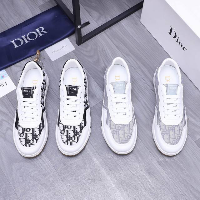 商品商标：Dior 迪奥 休闲鞋 正码码数: 38-44 商品材料：精选牛皮拼接透气飞织鞋面 皮内里 原版大底