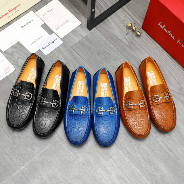 商品商标：Ferragamo 菲拉格慕 休闲套脚鞋 正码码数: 38-44 商品材料：精选 优质压纹牛皮鞋面 猪皮内里 豆豆底
