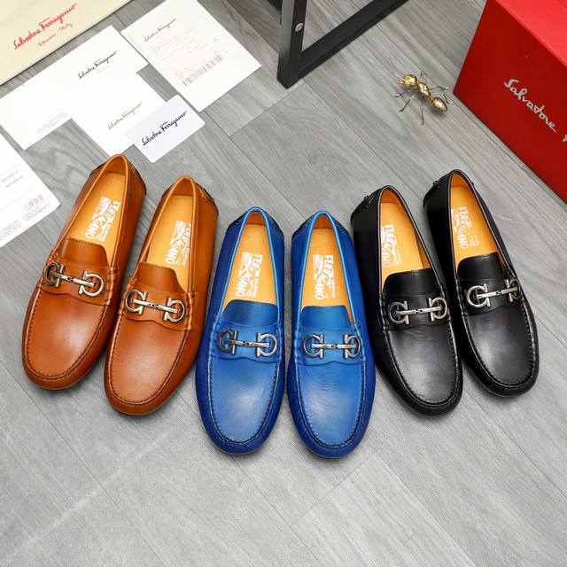 商品商标：Ferragamo 菲拉格慕 休闲套脚鞋 正码码数: 38-45 商品材料：精选 优质牛皮鞋面 猪皮内里 豆豆底