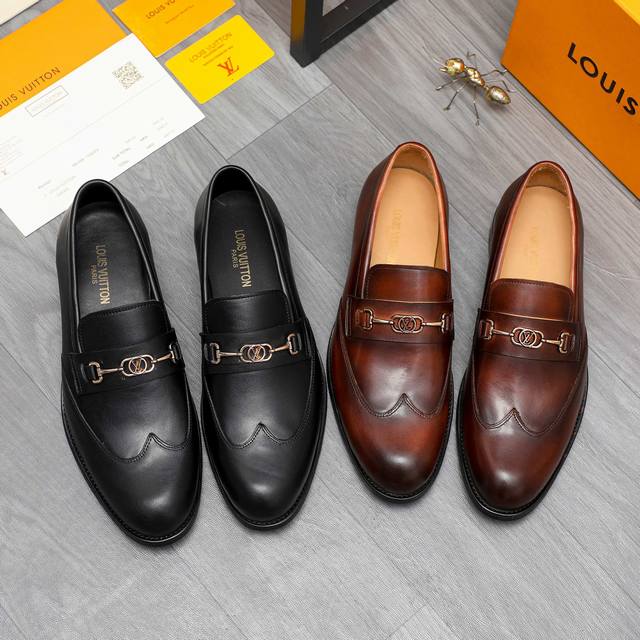 商品商标：Louis Vuitton 路易威登 正装商务皮鞋 正码码数: 38-44 商品材料：精选 头层牛皮鞋面 牛皮内里 原版Tpu大底