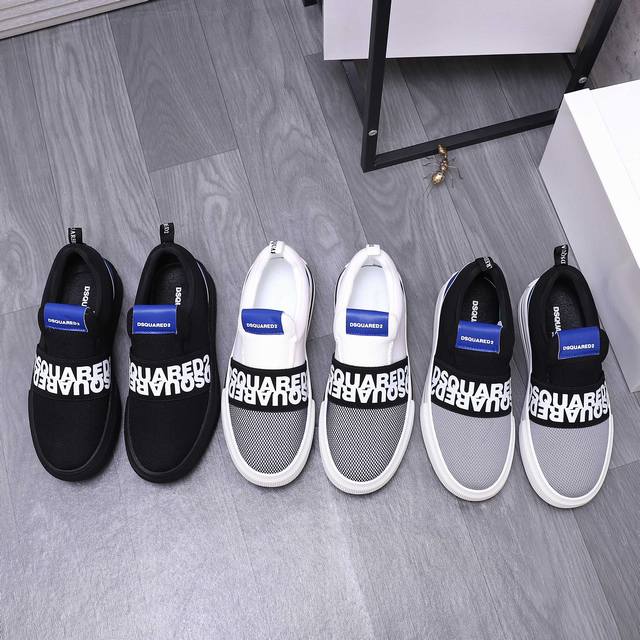 商品商标：Dsquared2 情侣款休闲套脚鞋 正码码数: 35-46 商品材料：精选进口飞织鞋面 莱卡透气内里 牛皮鞋垫 原版大底