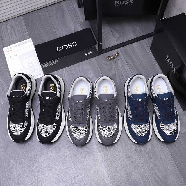 商品商标： ＢＯＳＳ 休闲鞋 正码码数: 39-44 38.45.46定做不退换 商品材料：精选牛皮拼接织布鞋面 网眼布内里 牛皮鞋垫 橡胶大底