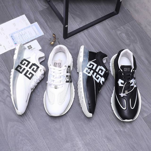 商品商标：Givenchy 纪梵希 休闲鞋 正码码数: 38-44 商品材料：精选冲孔牛皮拼接鞋面 牛皮内里 橡胶大底