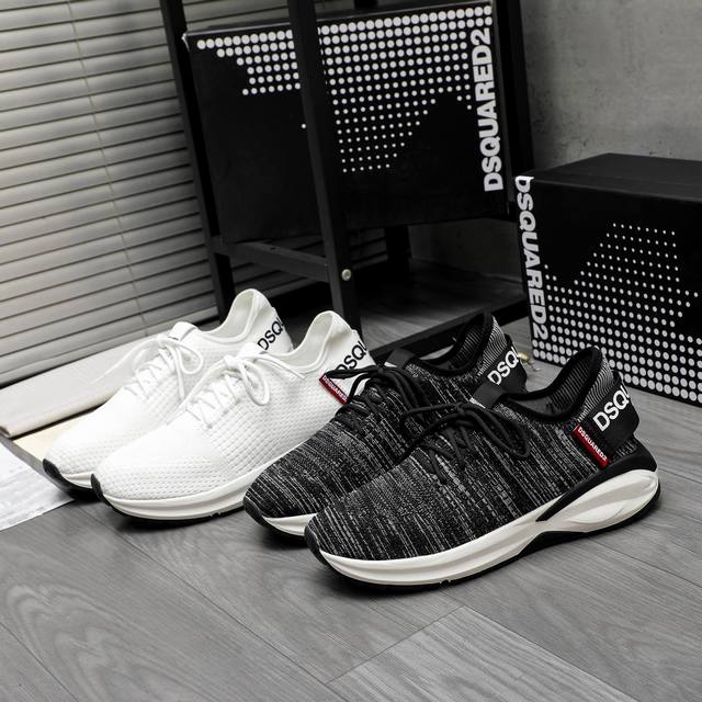 商品商标：Dsquared2 情侣款休闲鞋 正码码数: 35-46 商品材料：精选飞织网鞋面 牛皮鞋墊 原版大底
