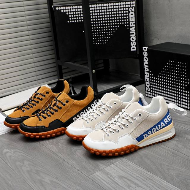 商品商标：Dsquared2 男式休闲鞋 正码码数: 38-46 商品材料：精选牛皮拼接鞋面 网内里 牛皮鞋墊 原版大底