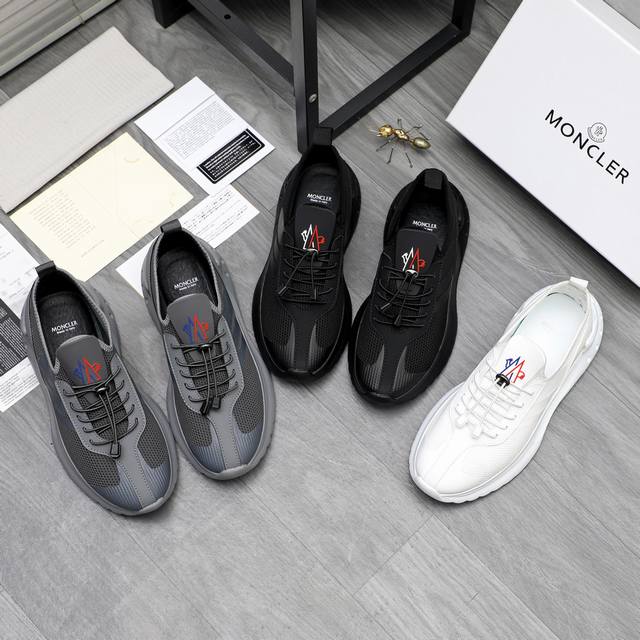商品商标：Moncler 蒙口 休闲鞋 正码码数: 38-44 45.46定做不退换 商品材料：精选网布透气鞋面 牛皮鞋垫 橡胶大底
