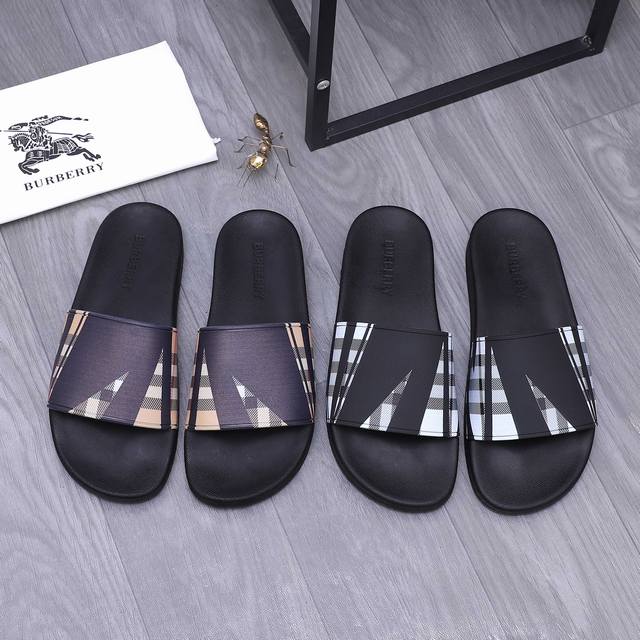 商品商标：Burberry 巴宝莉 情侣款拖鞋 正码码数: 36-46 商品材料：精选原版Tpu鞋面 原版大底