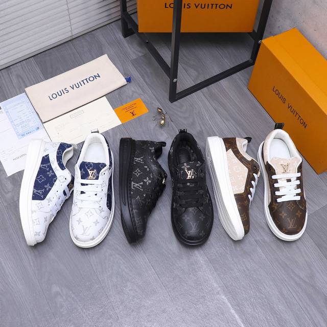 商品商标：Lv [路易威登] 休闲鞋 正码.码数: 38-44 商品材料：精选 牛皮搭配经典牛仔鞋面 网内里 原版大底