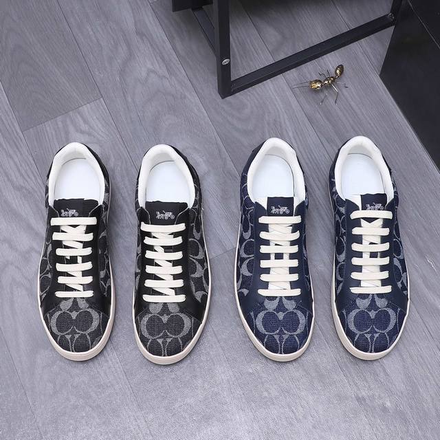 商品商标：Coach 蔻驰 休闲鞋 正码码数: 38-44 商品材料：精选 印花织布拼接牛皮鞋面 网内里 原版大底