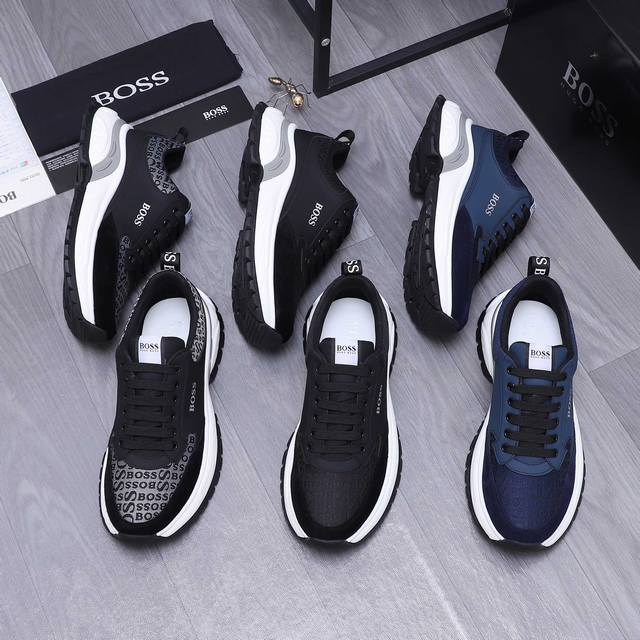 商品商标： ＢＯＳＳ 休闲鞋 正码码数: 38-44 45定做不退换 商品材料：精选牛皮织布拼接鞋面 网内里 牛皮鞋垫 橡胶大底