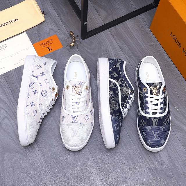 商品商标：Lv [路易威登] 休闲鞋 正码.码数: 38-44 商品材料：经典织布拼接鞋面 羊皮拼接网内里 牛皮鞋垫 原版大底