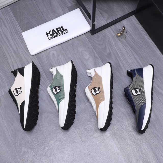 商品商标：卡尔.拉格菲尔德 休闲鞋 正码码数: 38-44 商品材料：精选 牛皮拼接网布鞋面 网布内里 橡胶大底