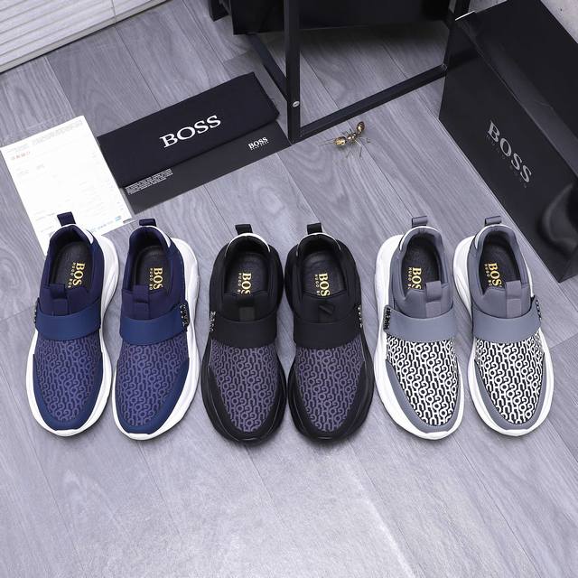 商品商标： ＢＯＳＳ 休闲鞋 正码码数: 39-44 45定做不退换 商品材料：精选牛皮拼接布鞋面 莱卡布内里 牛皮鞋垫 原版大底